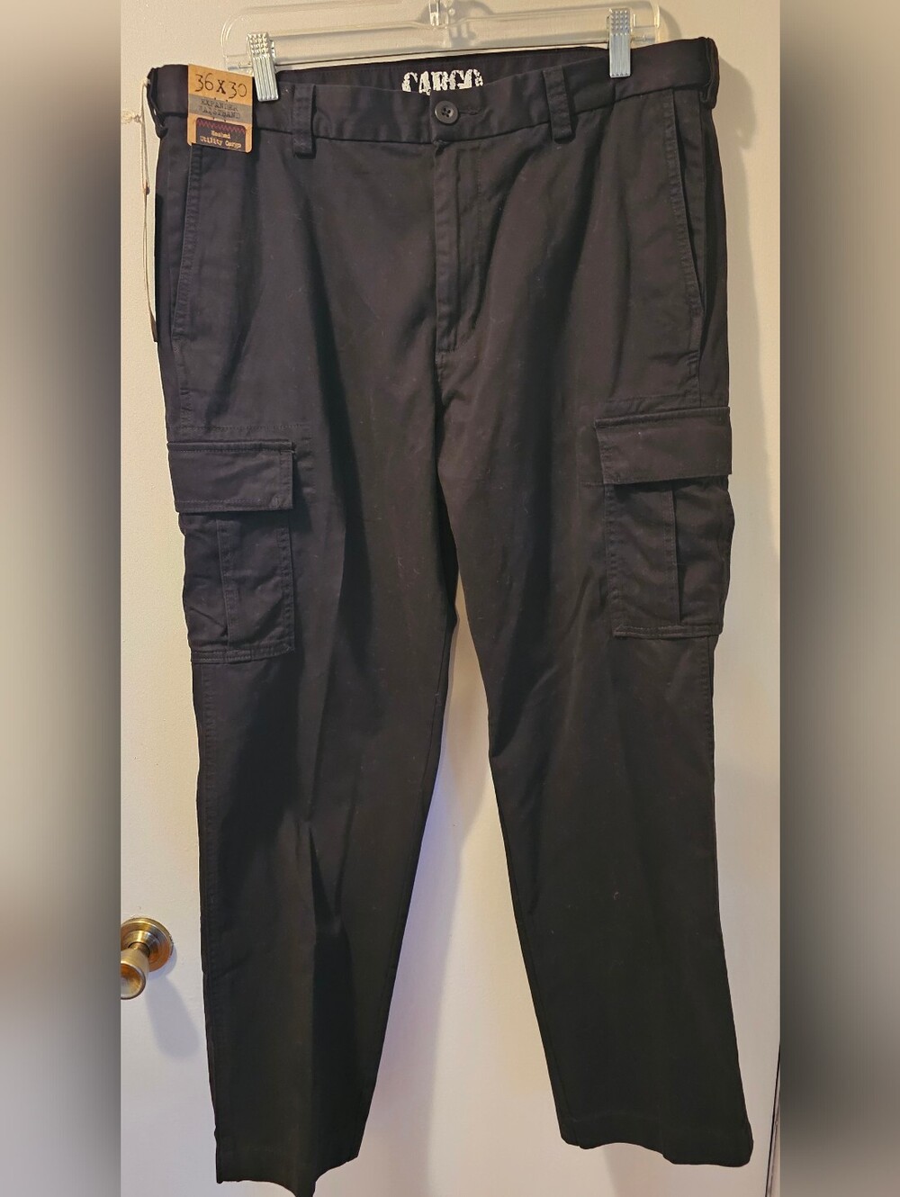 Roundtree & York Expander Waistband Washed Utility Cargo Pants Men's 36x30 NWT